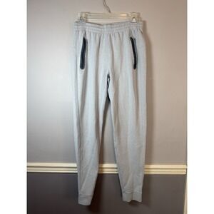 Old Navy Active Mens Jogger Sweatpants Stretch Zip Pockets Tapered Leg Sz S Gray